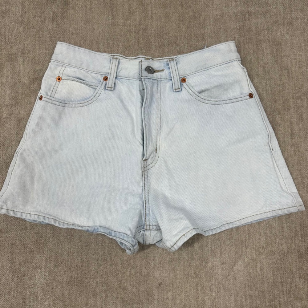 Levis Premium High Waisted Denim Shorts Light Wash Blue 85940-0001 Womens 27